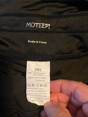 Moteepi Black 3XL Activewear skort